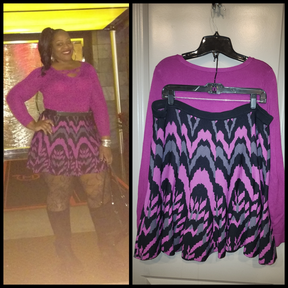 TORRID Stylish Pink and Black Patterned Skirt Set
